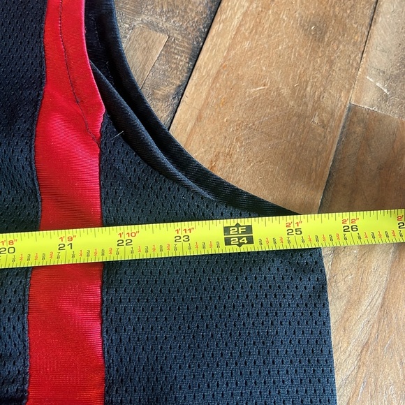 Vintage y2k Nike Play On Center Swoosh Reversible Basketball Jersey Black Red XL - Picture 9 of 9